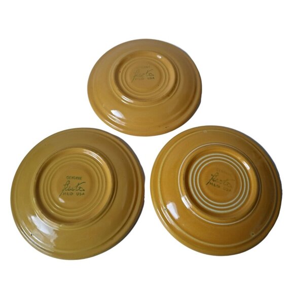 Vintage Fiesta 3 Saucers Yellow - Picture 3 of 3